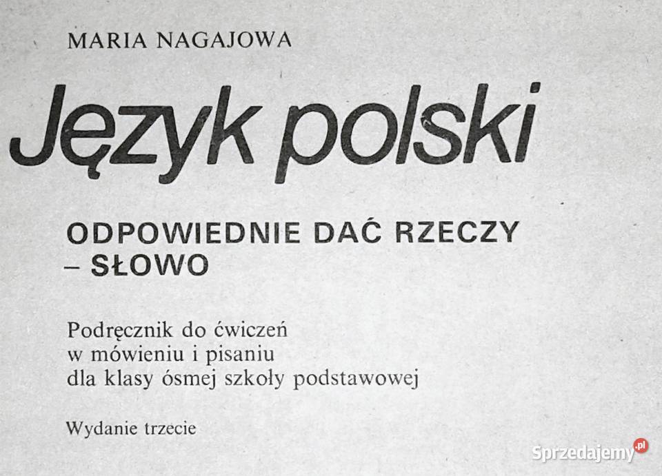 Język Polski 8 Odpowiednie dać rzeczy Maria miękka Chełm sprzedam