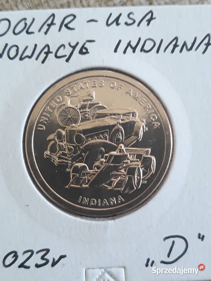 1 Dolar USA Innowacje Indiana 2023 r men D Antyki, Sztuka, Kolekcje Konin