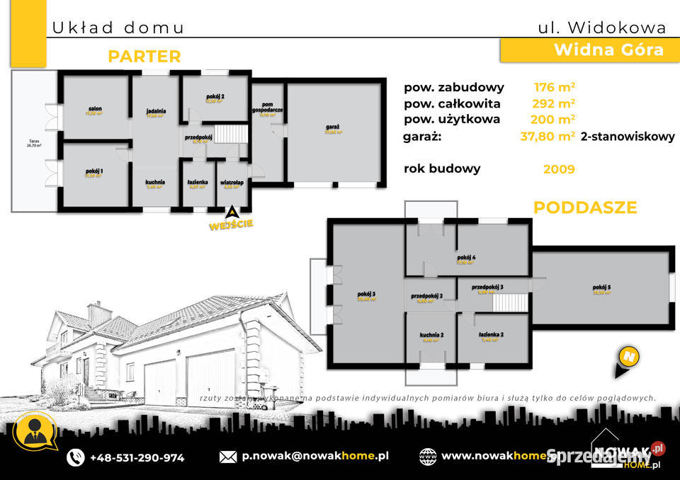 Widna Góra Dom 200 mGaraż 2stan1063asolary 200m2 Jarosław