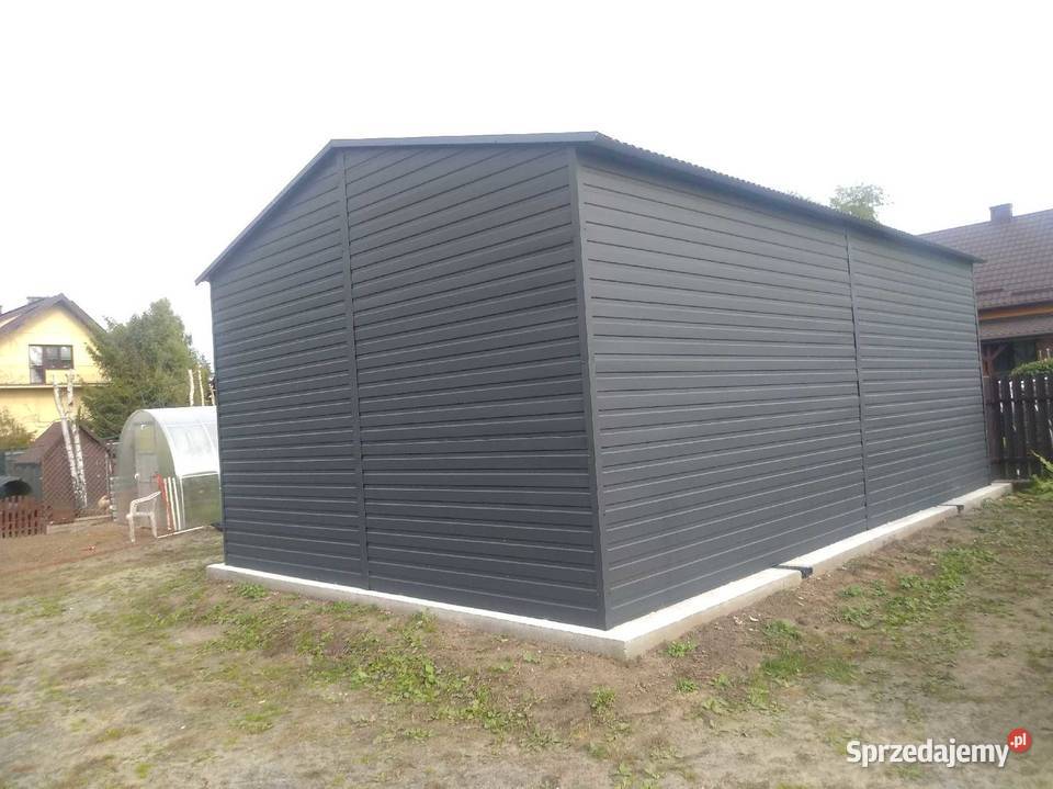 Garaż blaszany blaszak dach dwuspadowy 4x5 Gowarczów