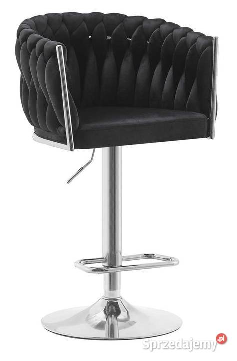Obrotowy Hoker Tapicerowany Rosa Chrom Czarny wielkopolskie Tarchały Małe