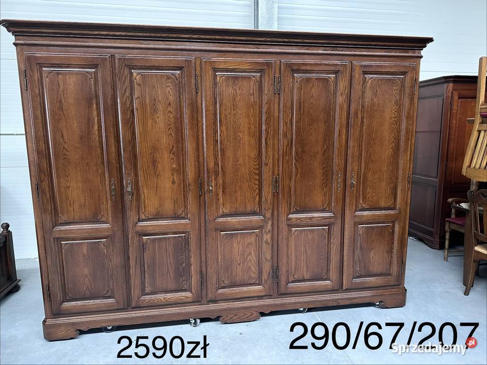 Masywna dębowa szafa 290 wielkopolskie Sławoszewek