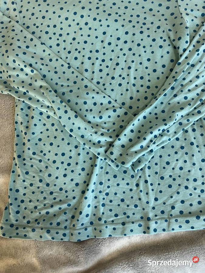 Bluzka z długim rękawem niebieska w kropki