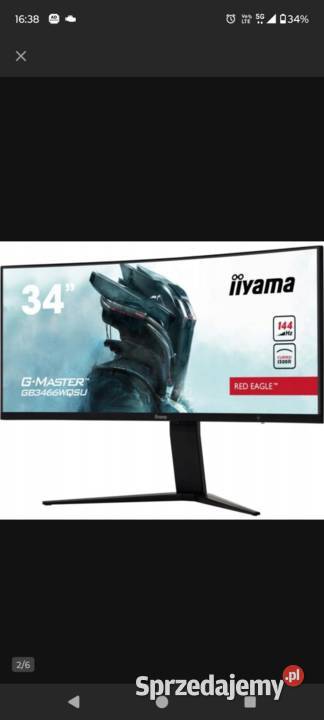Monitor iiyama 34stan nowy HDR zakrzywiony 144hz Monitory i projektory