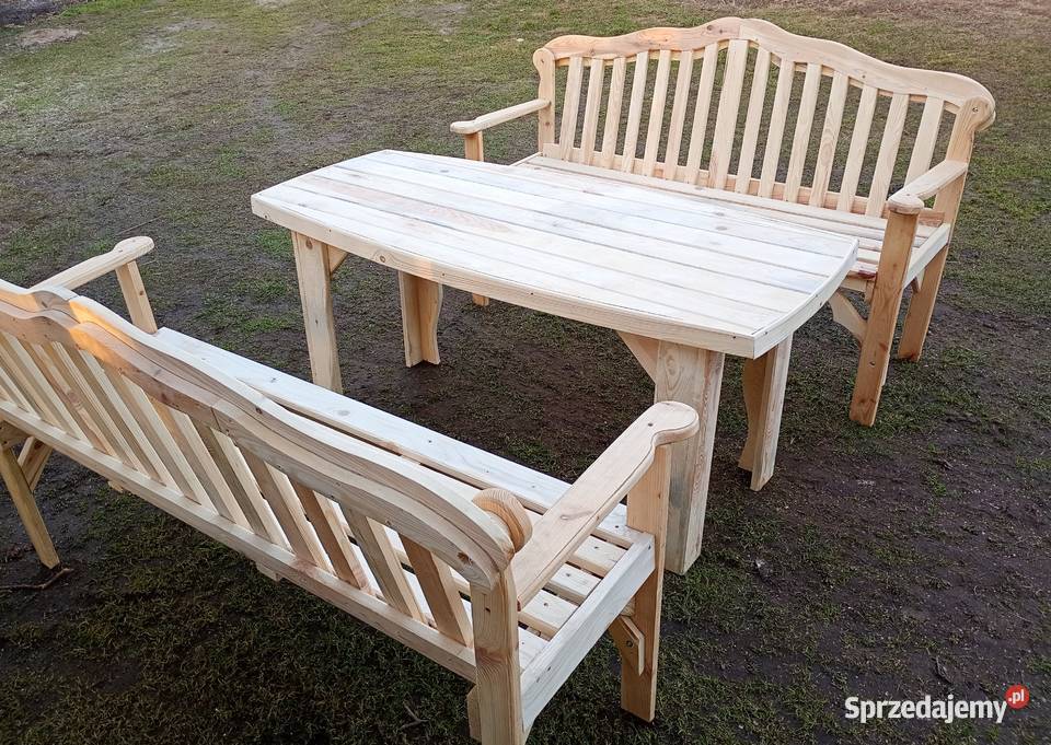 Meble ogrodowe dwa różne komplety stół ławki Ostrołęka sprzedam