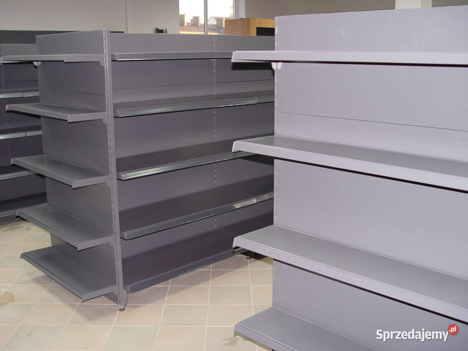 Regał środkowy sklepowy metalowy gondola grafit mazowieckie Ostrołęka