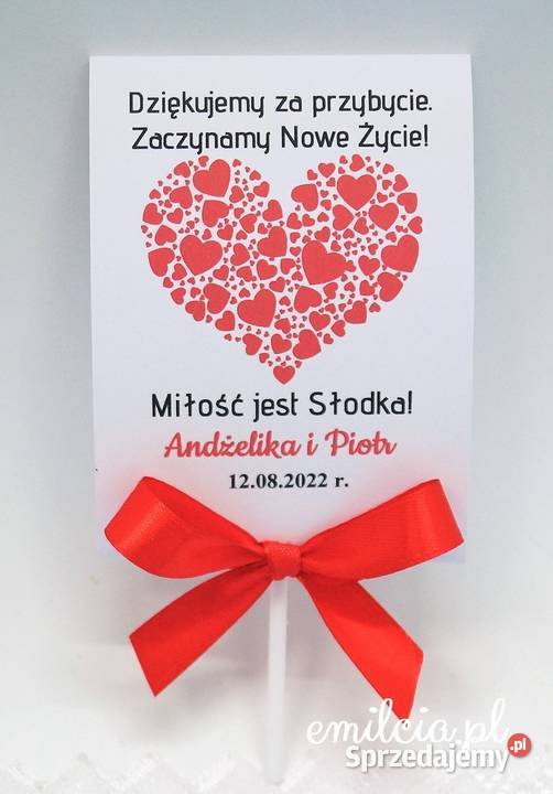 Lizaki podziękowanie gości Ślub Wedding Czerwony Uniseks Pozostałe Zielona Góra sprzedam