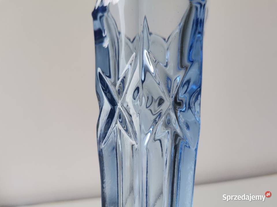 Stary nieużywany niebieski wazon 2308 szkło Art śląskie sprzedam