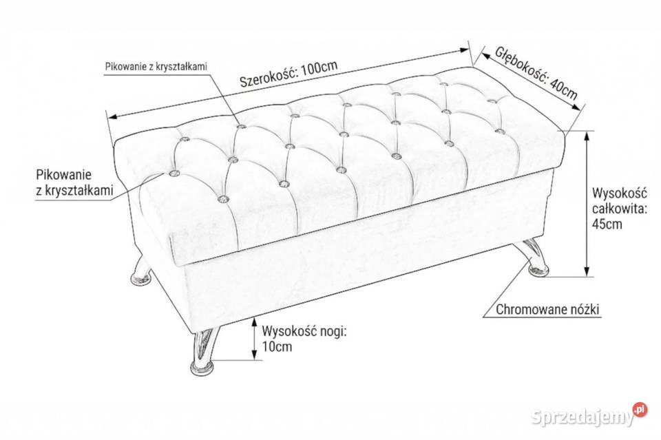 Różowa pufa ze schowkiem kryształkami 100x40