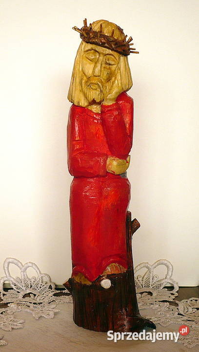 Rzezba ludowa Jezus Frasobliwy sprzedam