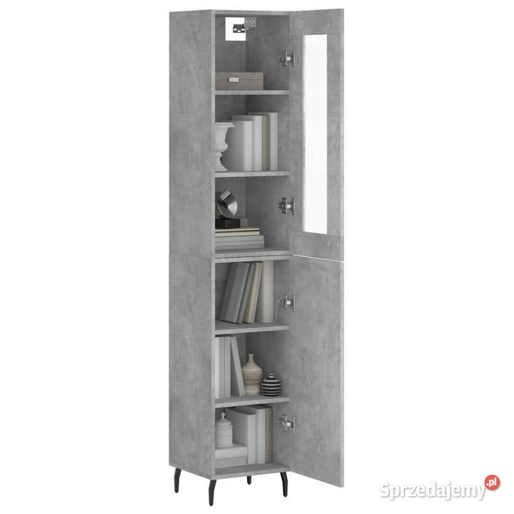 Wysoka szafka szarość betonu 345x34x180 Pozostałe mazowieckie Warszawa