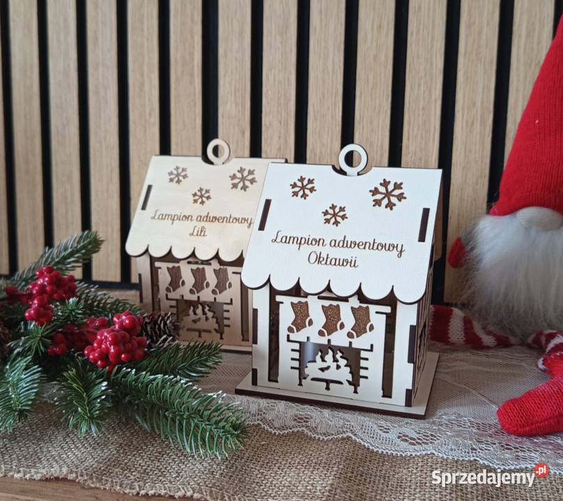 Lampion adwentowy z imieniem kominek Bełchatów