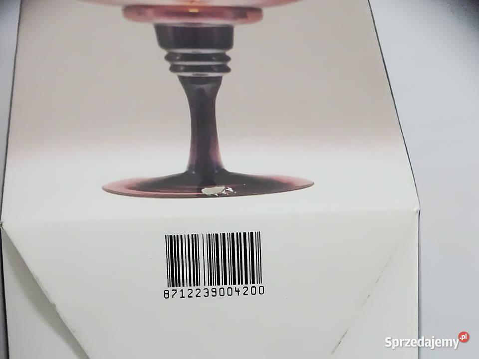 Szklany świecznik hurricane rubinowy vintage lubelskie Biłgoraj