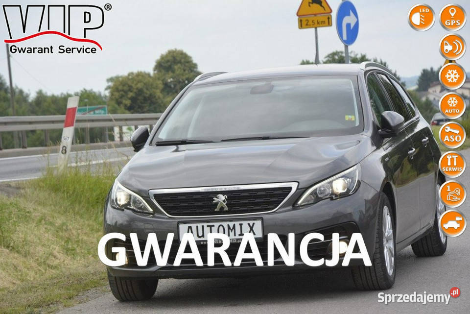 Peugeot 308 12 Turbo doinwestowany hak nawigacja szary podkarpackie Sędziszów Małopolski