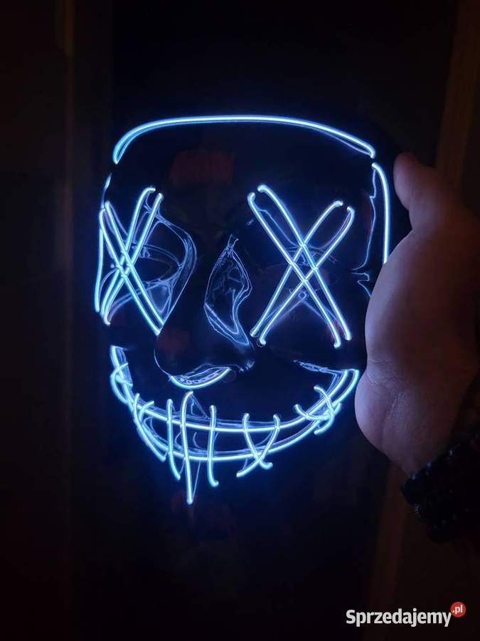 Dwie maski led neonowe hallowen warmińsko-mazurskie Mrągowo sprzedam