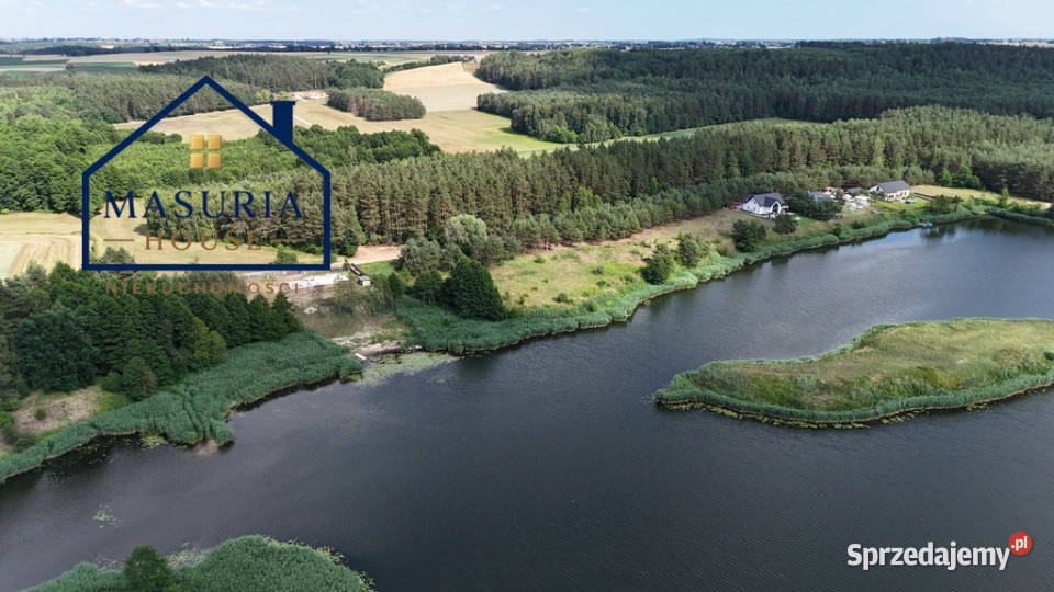 Działka z linią brzegową i rozpoczętą budową budowlana warmińsko-mazurskie Nielbark