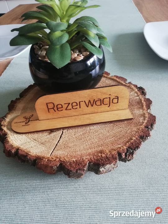 Drewniana tabliczka rezerwacja do restauracji Gliwice