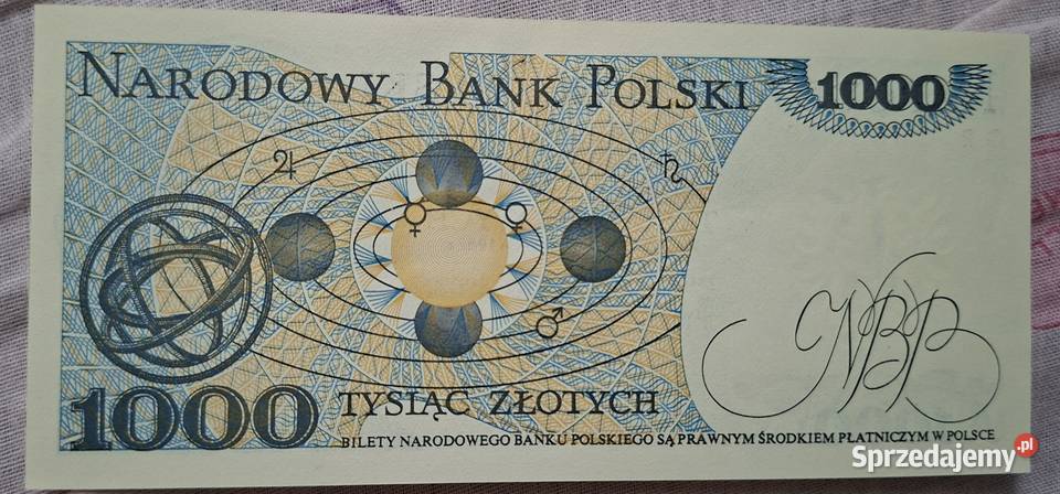Banknot z PRL 1000 Dąbrowa Górnicza sprzedam
