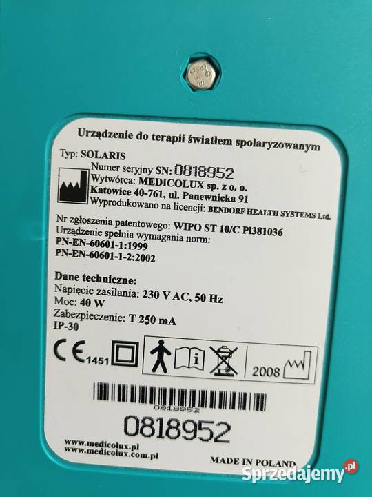 Lampa Solaris Medicolux terapia światłem Pozostałe sprzedam