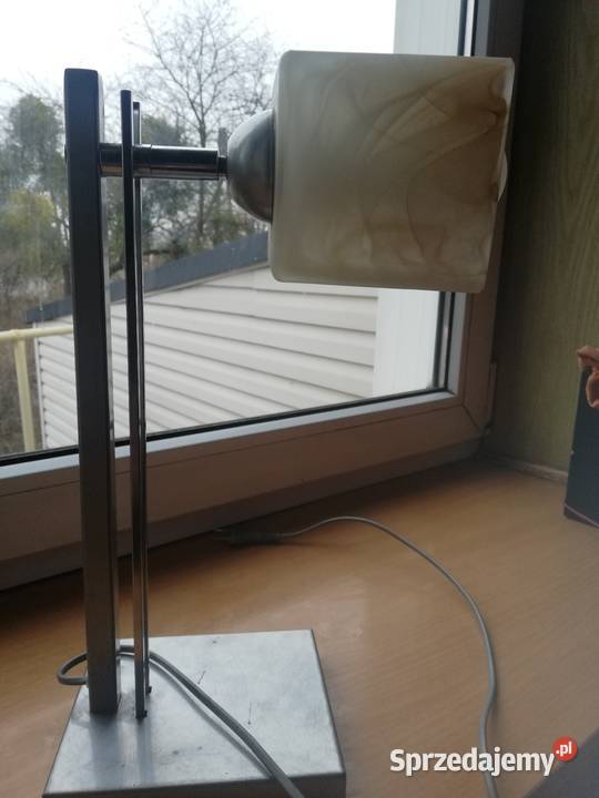 Lampa metalowa szklany abażur masywna Lampy Koluszki sprzedam