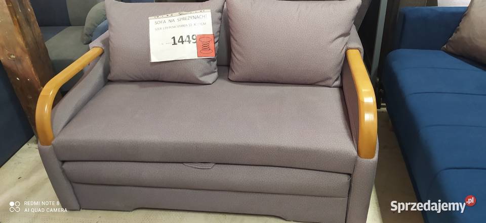 SOFA NA SPRĘŻYNACH DUŻA POWIERZCHNIA SPANIA Łóżka, wersalki i sofy Toruń