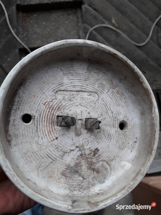 Plafoniera ceramiczna i klosz szklany z wzorem mazowieckie Warszawa