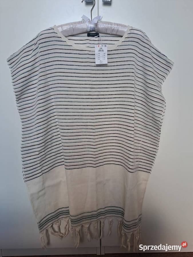 Reserved Narzutka plażowa z frędzlami Ponczo Rozmiar 38(M) mazowieckie Warszawa