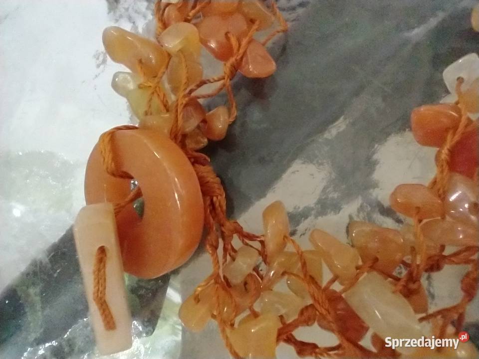 Naszyjnik naturalny kamień agat rękodzieło Łódź