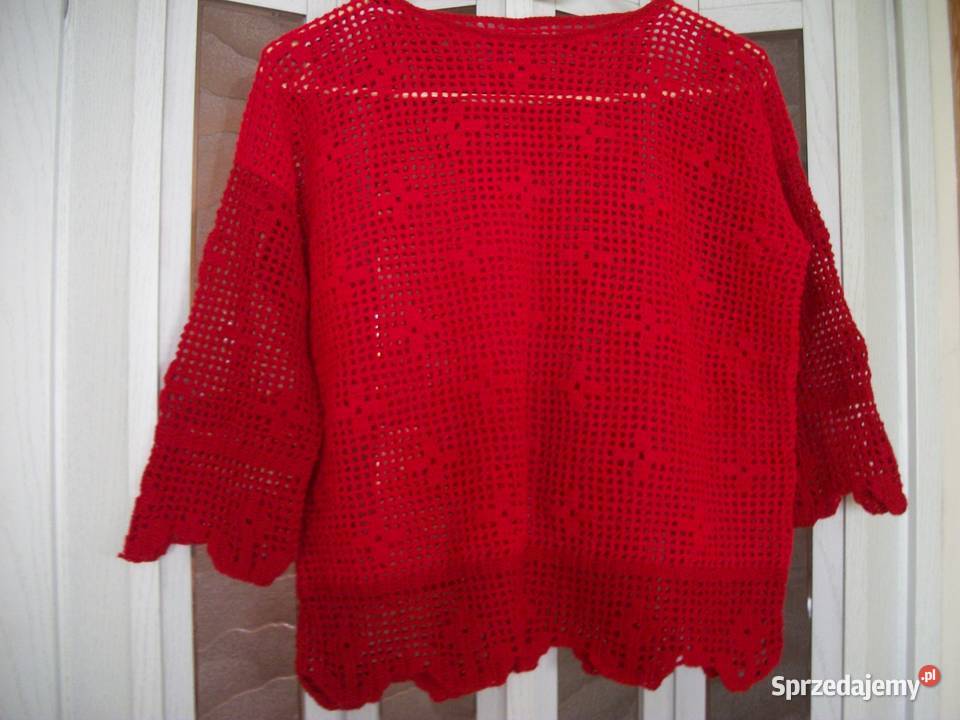 czerwony sweterek Rękodzieło Przemyśl