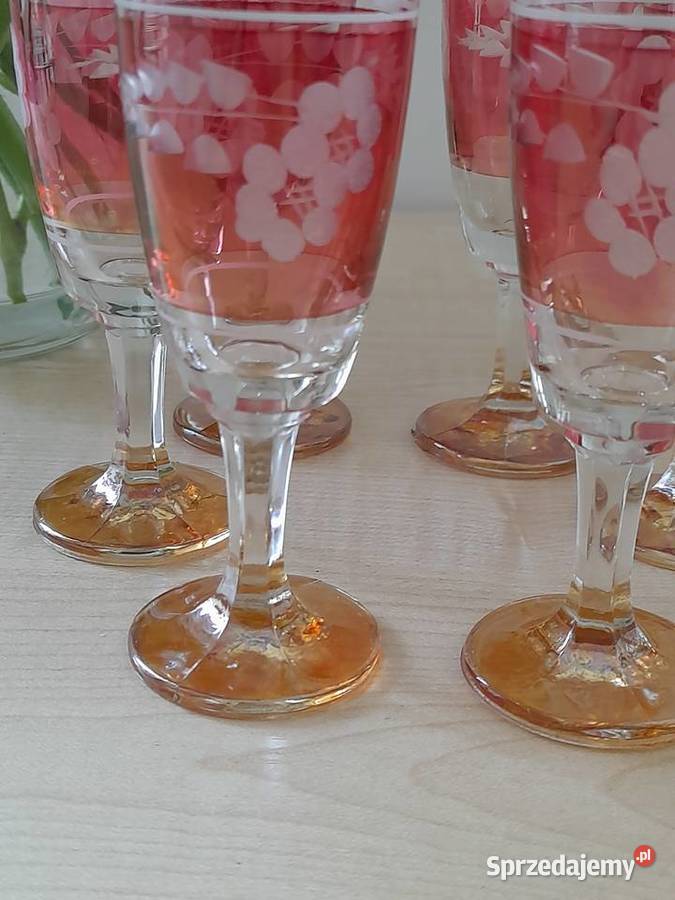 Kieliszki kryształowe Bohemia 6 z czasów PRLu dolnośląskie Bogatynia
