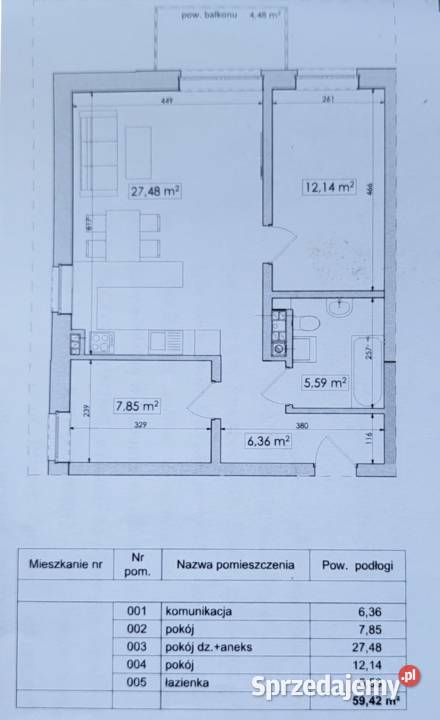 Przestronne mieszkanie 3 pokojowe pierwszy najem