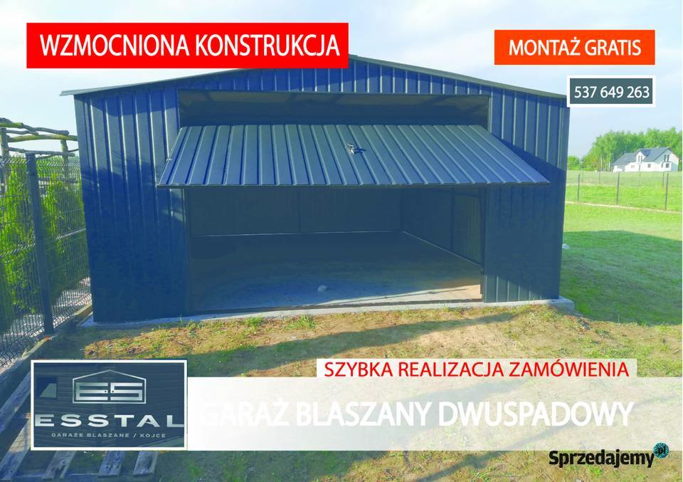 Garaż Blaszany GRAFITOWY Garaże Blaszane Hala Sprzedaż Grajewo