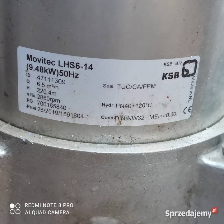 NOWA Pompa Wysokiego Podnoszenia KSB 11 kw Nowy Tomyśl