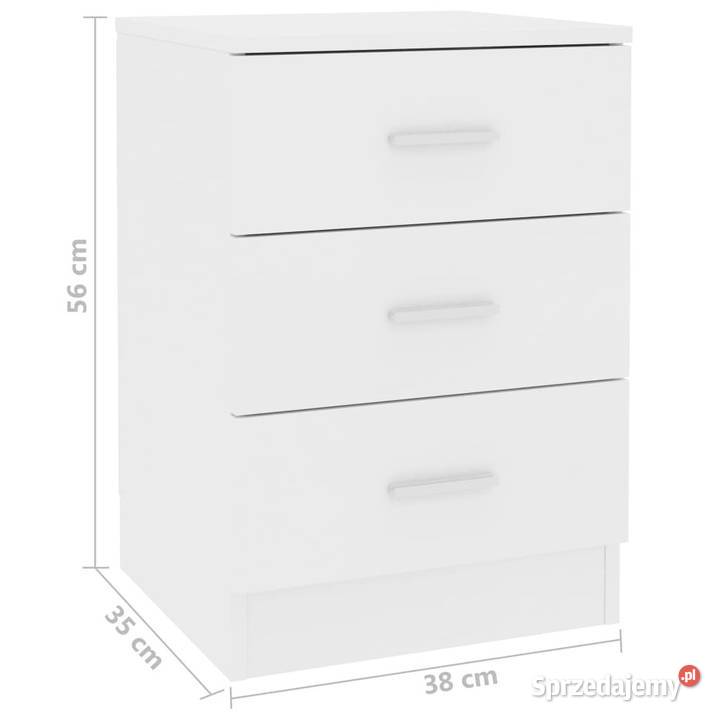 Szafki nocne 2 białe 38x35x56 materiał Warszawa