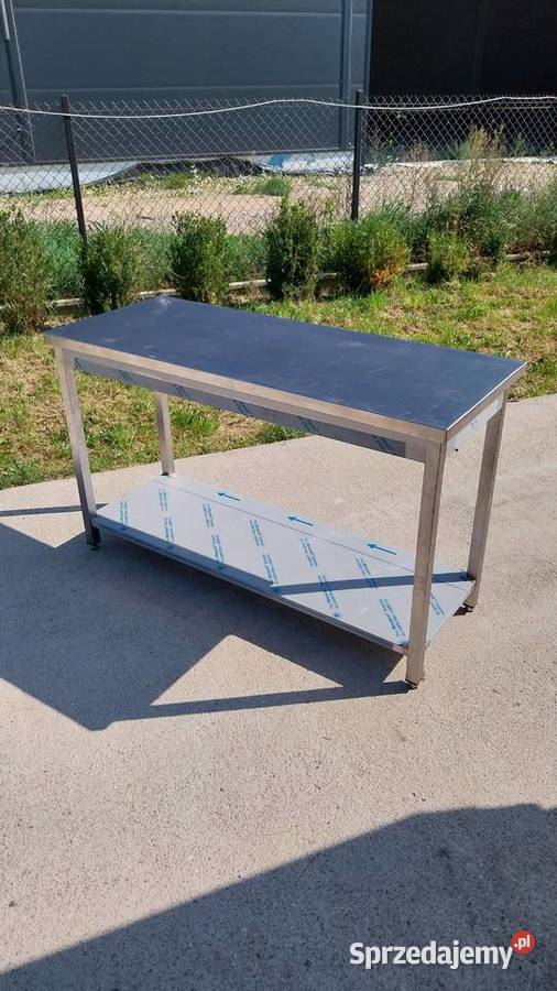 Stół ze stali z półką 150x60x90 Kazuń Polski