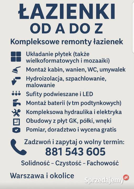 REMONTY ŁAZIENEK KOMPLEKSOWO