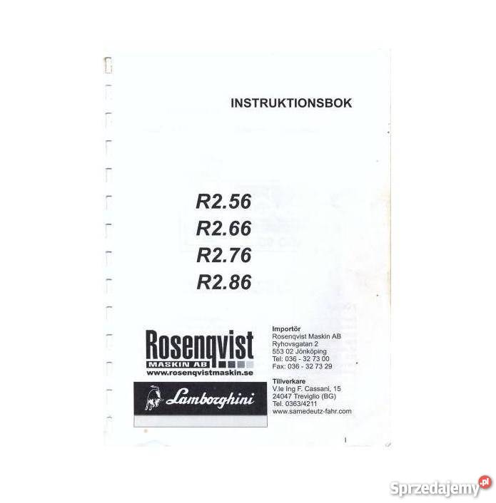 Lamborghini R2 R256 R266 R276 R286 instrukcja świętokrzyskie Kielce