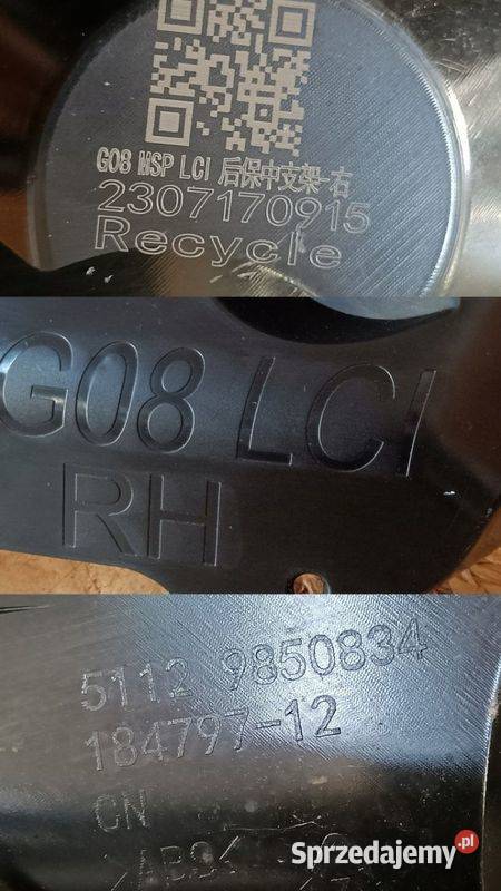 BMW G08 iX3 LIFT ŚLIZG MOCOWANIE ZDERZAKA PRAWY Pleszew sprzedam