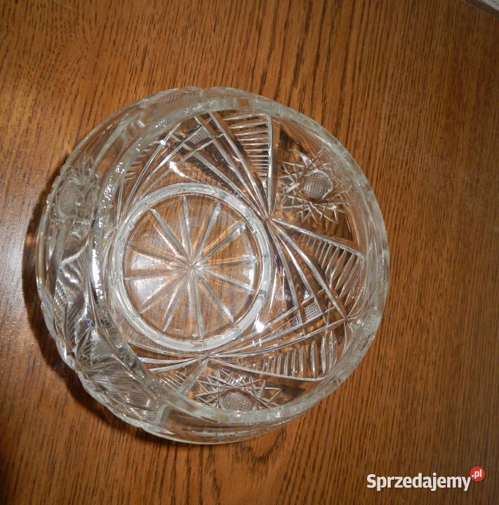 Cukiernica kryształowa zdobiona retro vintage Leżajsk