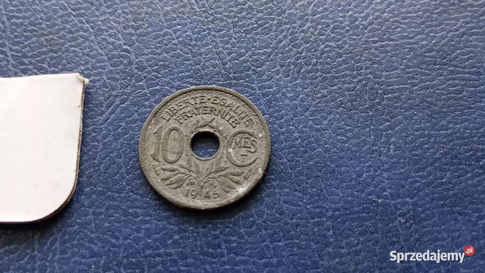 Stare monety 10 centym 1945 Francja Lesko