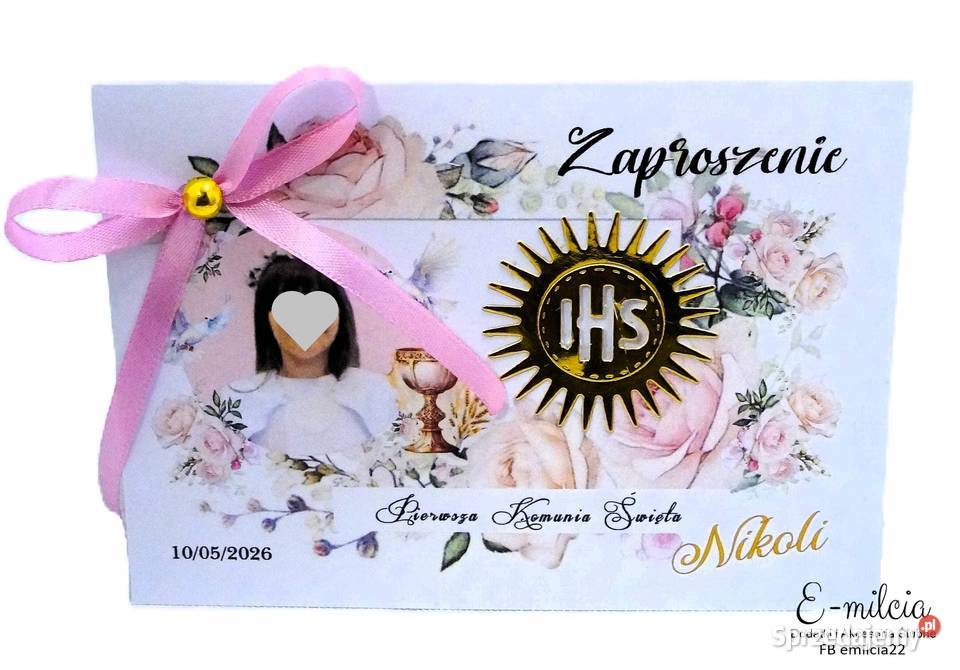 Zaproszenia z okazji I Komunii Św ze zdjęciem lubuskie Zielona Góra