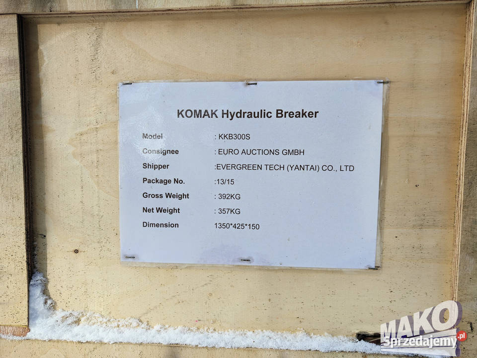 Nowy nieużywany Młot hydrauliczny Komak KKB300S Ostrowiec Świętokrzyski