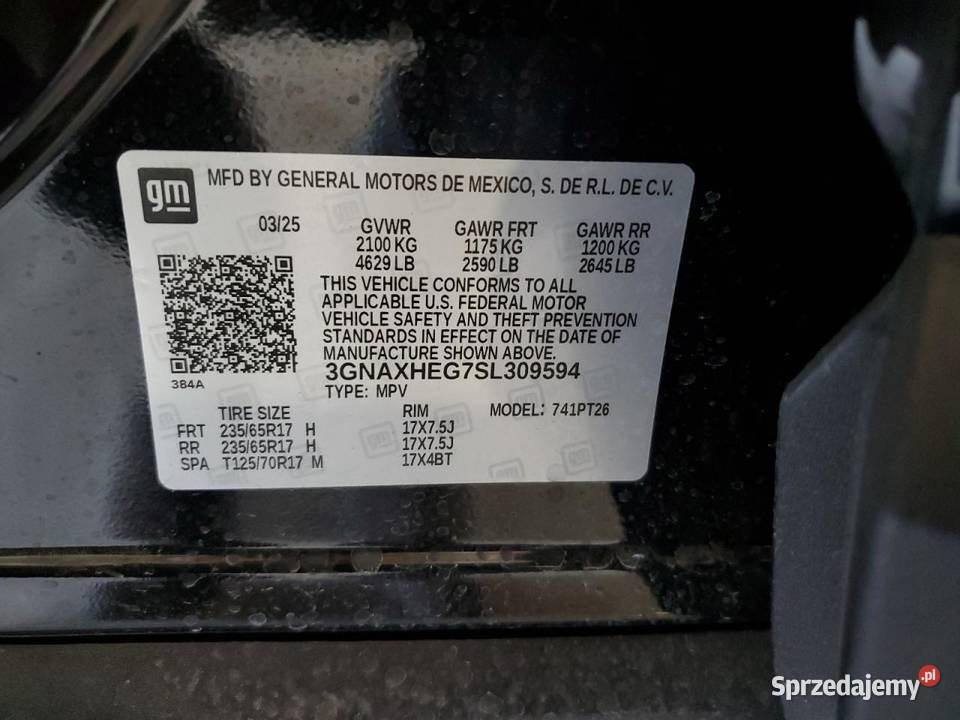 2025 CHEVROLET EQUINOX LT Bełchatów