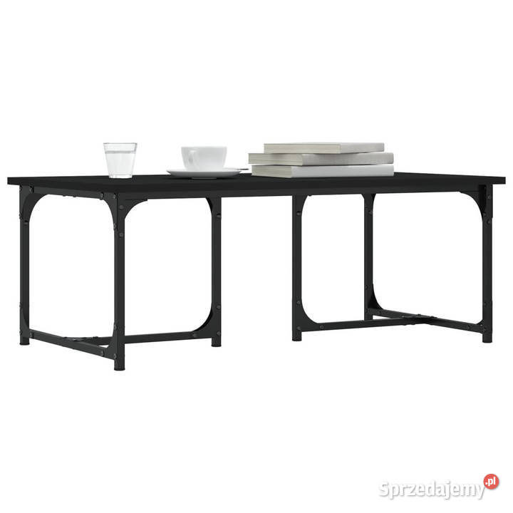 Stolik kawowy czarny 90x50x35 materiał Warszawa
