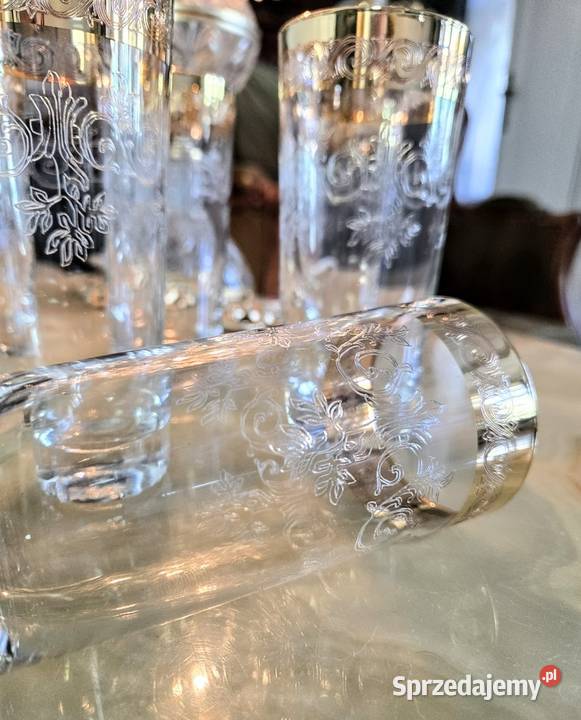 Kieliszki Kryształowe zdobione złotem Murano Kalisz sprzedam