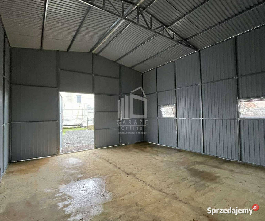 Hala blaszana Garaż blaszany 6x6m Brama 2x okno Nieruchomości Busko-Zdrój