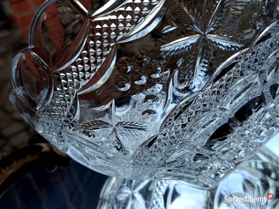 Piękna duża owocarka kryształowa Porcelana i szkło Klenica sprzedam