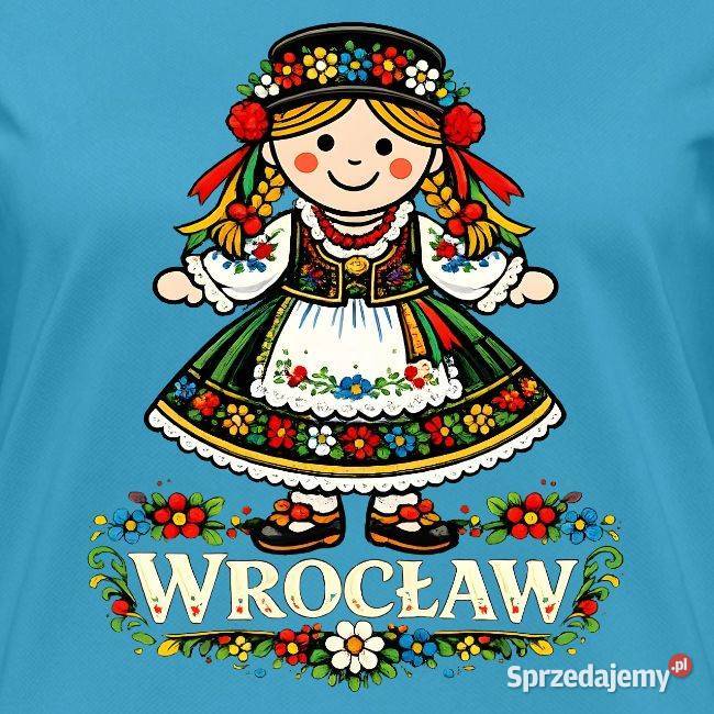 Koszulka damska oddychająca Wrocławianka czarny małopolskie Kraków