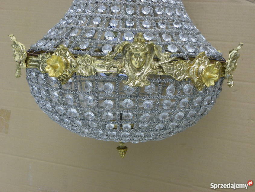 LAMPA KRYSZTAŁOWY ŻYRANDOL OKUTY MOSIĄDZEM małopolskie Kraków sprzedam