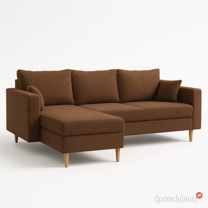 Narożnik IVO na drewnianych nóżkach elegancja i 228cm Zielona Góra